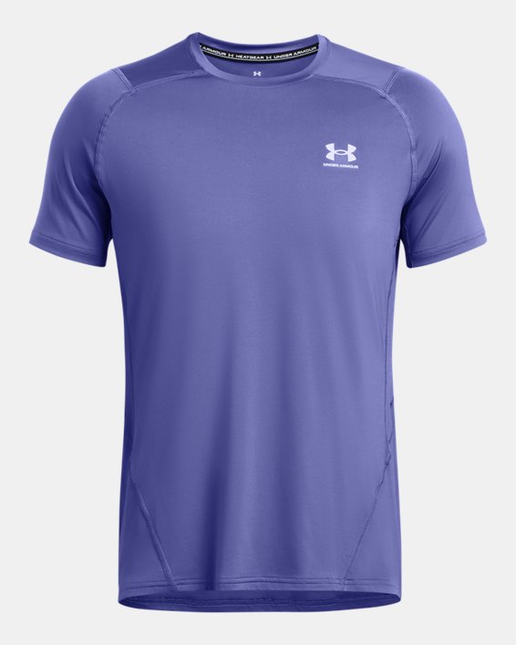 Men's HeatGear® Fitted Graphic Short Sleeve, Purple, pdpMainDesktop image number 2